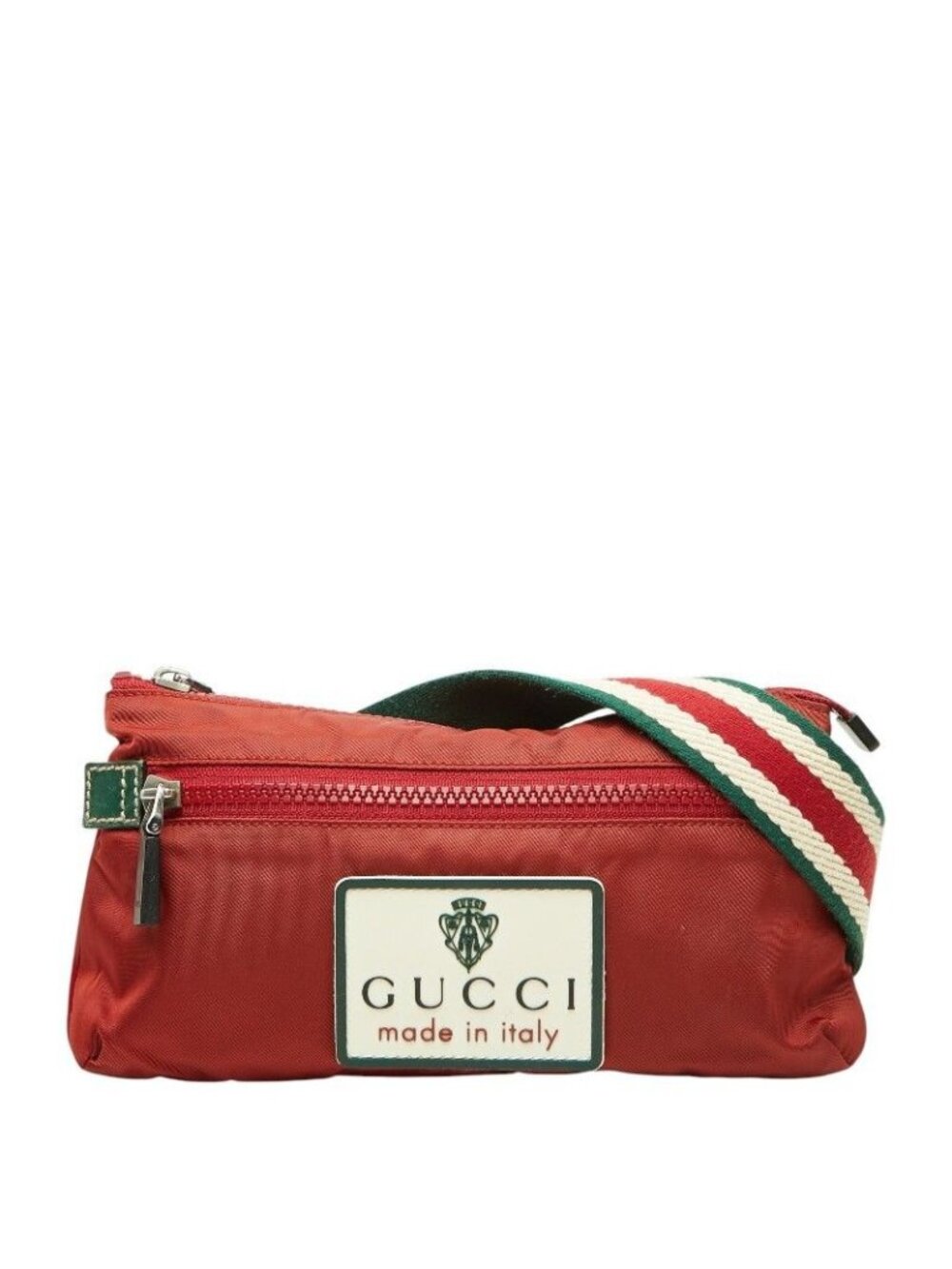 Gucci Logo Belt Bag Red Green Nylon